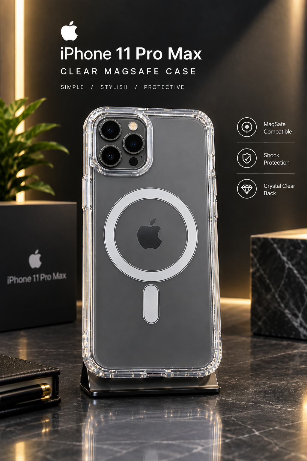 Iphone 11 pro max CLEAR N52 MAGNETIC MAGSAFE CASE